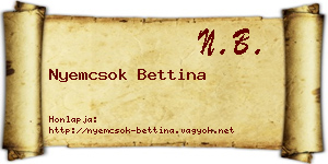 Nyemcsok Bettina névjegykártya